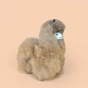 Adorno Mediano de Alpaca Artesanal en Lana Natural y Cuero