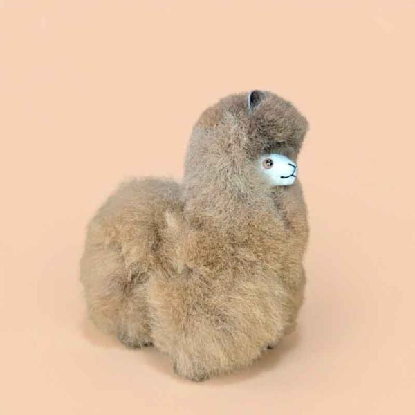Adorno Mediano de Alpaca Artesanal en Lana Natural y Cuero