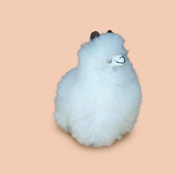 Adorno Mediano de Alpaca Artesanal en Lana Natural y Cuero