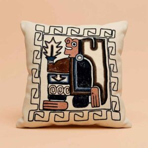 Cojín Decorativo de Lana bordado a Mano con Iconografía Andina