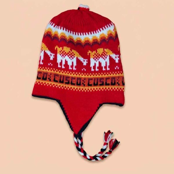 Gorro Chullo Unisex de Lana de Alpaca con Orejeras