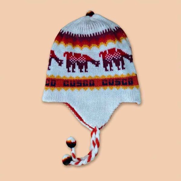 Gorro Chullo Unisex de Lana de Alpaca con Orejeras