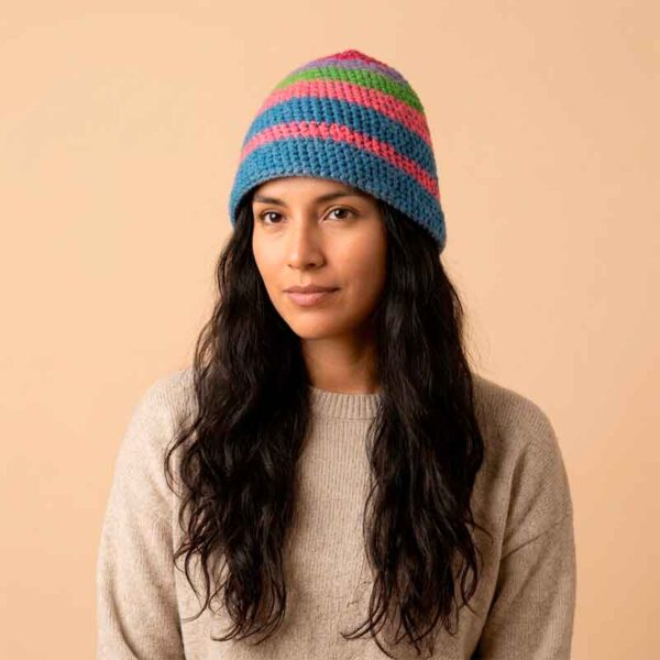 Gorra Tejida Tipo Piluso de Lana de Alpaca Unisex Hecha a Mano