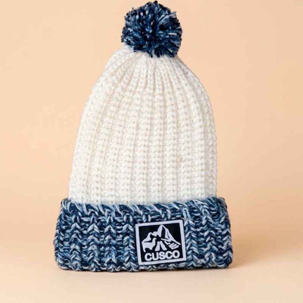 Gorra Tejida de Lana de Alpaca Unisex con Pompon Cusco