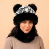 Gorra de Piel y Lana de Alpaca para Mujer con Orejitas